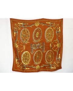 HERMES Foulard soie Les roues Caty Latham