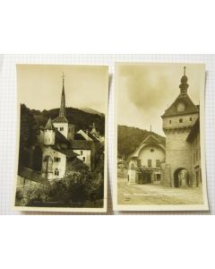 CP photo Suisse Jura Romainmôtier L'horloge L'église