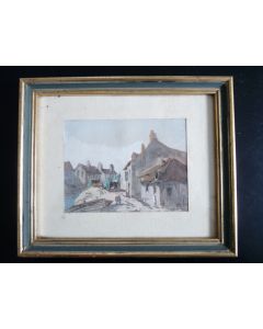 Aquarelle Peinture PLUVINAGE ? Village
