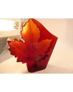 Sculpture feuille de vigne cristal