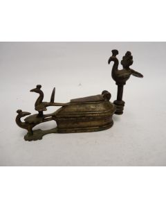 Boîte à fards bronze Paons Inde XIXe siècle