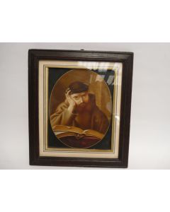 Peinture sur parchemin moine religion Abbaye Bec Canterbury