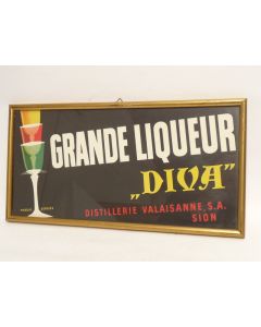 Plaque publicitaire alcool liqueur DIVA Suisse