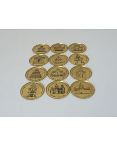 12 Dessous de verre Métallique Religion Russe