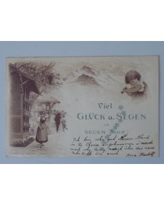 CPA illustrée Bonne Année Viel Gluck u. Segen Neuen Jahr