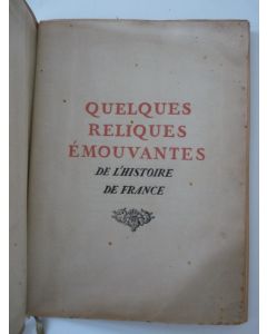Livre Quelques reliques émouvantes de l'Histoire de France