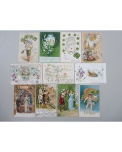 11 CPA Fantaisie Relief Pâques Chance Trèfle