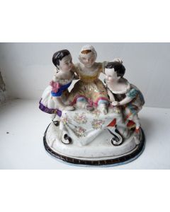 Encrier couvert porcelaine enfants XIXe siècle