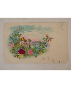 CPA Suisse fantaisie gaufrée et soie chateau