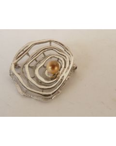 Bijoux Broche argent Design 1970 