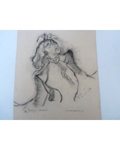 Dessin original (fusain) Arthur GREUELL Térésina dansant