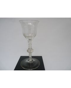 Verre à vin filigrané  Twist  XVIIIe siècle 