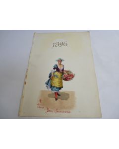 Peinture aquarelle  Marchande de fleurs  Alexandrie 1896