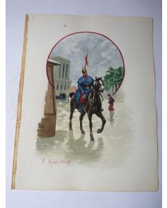 Peinture aquarelle  Madrid 1896 Espagne