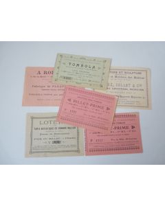Billets de Loterie et Tombola (6) 1899