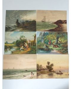 Lot de 6 chromos XIXe siècle