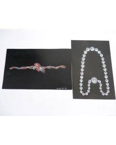 Deux anciens dessins original bijoux Nicolet 1958