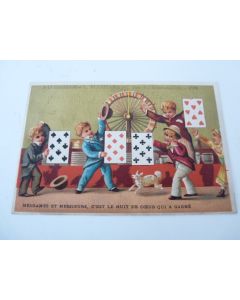 Chromo calendrier  A La Souveraine  Lyon 1882