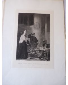 Gravure originale François de Borgia Isabelle De Portugal J.P. Laurens