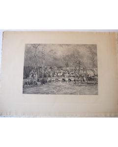 Gravure originale Pont