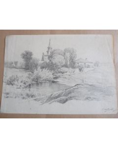 Dessin au crayon Paysage Haute Savoie 1866