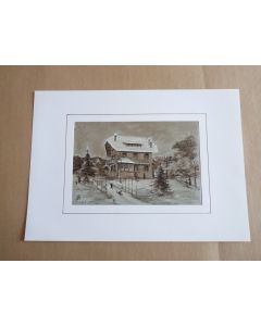 Aquarelle Chalet en hiver 1916
