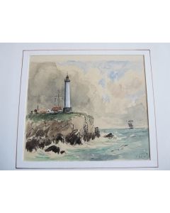 Aquarelle Bord du mer Phare
