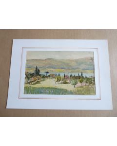 Aquarelle Bord du lac Léman