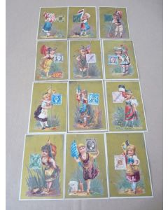 Chromos ( 12 ) Timbres du Monde 