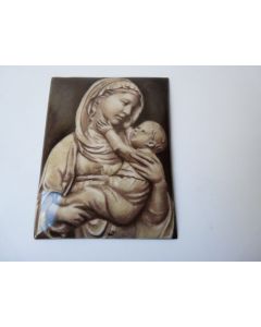 Peinture émaillé sur cuivre Vierge a l'enfant  V.H.Sauter