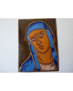 Peinture émaillé sur cuivre Vierge  