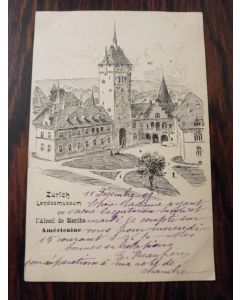 CPA Zurich Landesmuseum l'Alcool de Menthe Américaine