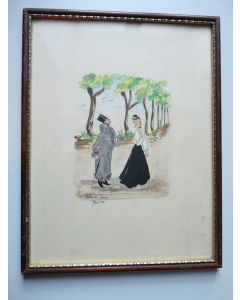 Dessin Valse de Paris signé ROS Dandy 1952