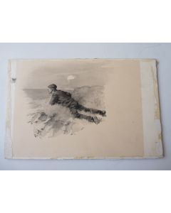 Dessin Lavis Homme alongé E.V.