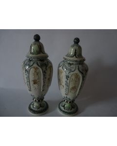 Paire Pots couverts céramique H.Horngacher Art nouveau