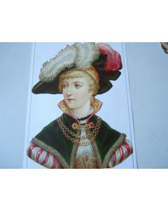 Chromo  Femme en costume   1890