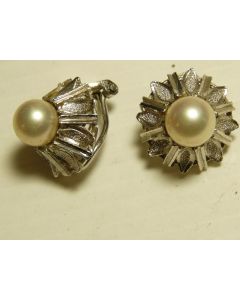 Bijoux boucles d'oreilles argent perles
