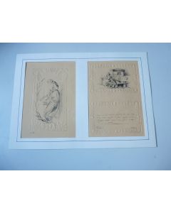 Cartes de vœux gaufrées Dessins originaux 1890