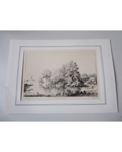 Gravure XIXe siècle  Ferme Bords de L'Oise 