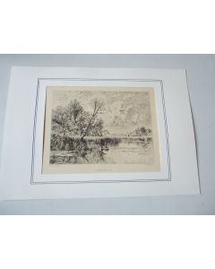 Gravure L’Étang Boisé Albert Ludovic Duvivier XIXe siècle