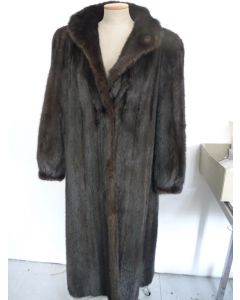 Manteau long fourrure vison noir