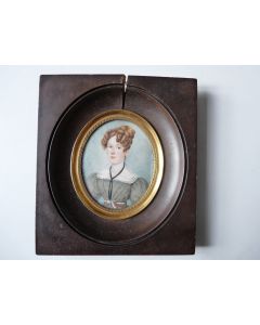 Peinture miniature portrait sur ivoire