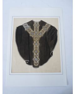 Dessin aquarelle originale modèle de Chasuble