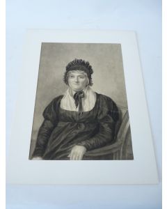 Dessin original au fusain Femme en costume régional Suisse/Haute Savoie