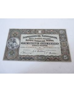 Billet 5 Francs 28-03-1952 Suisse