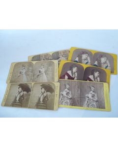Ensemble ( 7 ) photos stéréo Actrices 1900