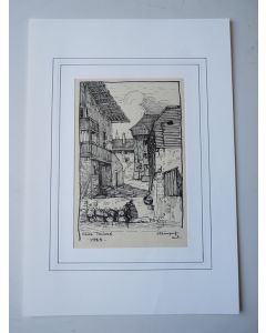 Dessin original a l'encre  Vieux Troinex  1923
