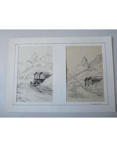 Deux dessins originaux au crayon F. Charlety