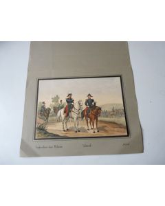 Lithographie originale A.V. ESCHER Inspecteur des milices Vaud