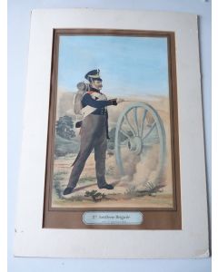 Lithographie originale Artillerie